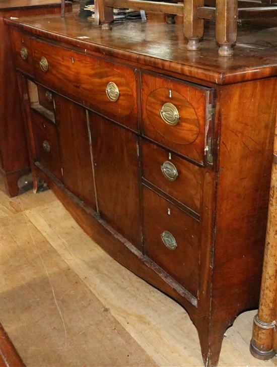 Regency mahogany and satinwood secretaire cabinet(-)